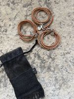 Armbänder New One geflochtenes Leder hellbraun 3 Stück