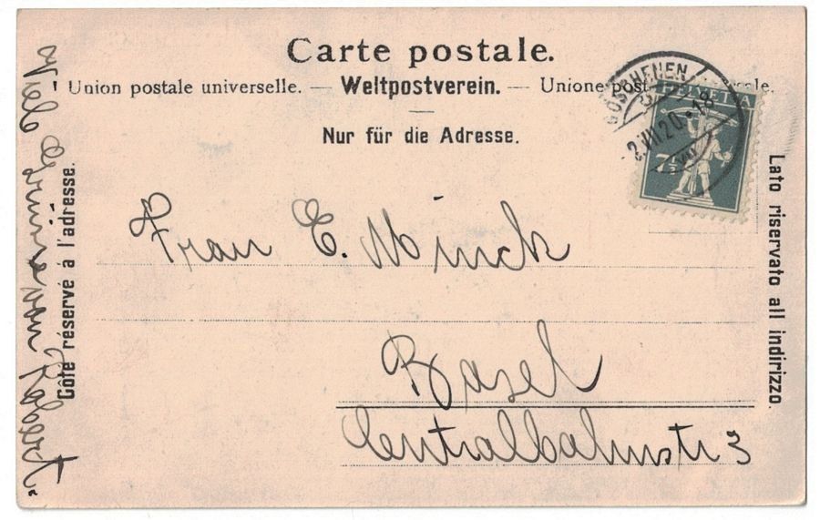 Cartoline postali: Göschenen, gelaufen 1920 – Usato da Frauenfeld venduto da POML 1