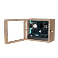 Blue LED Automatische Rotation 4+4 Uhrenbeweger Uhrenbox
