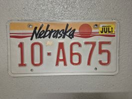 US-Kontrollschild Nebraska