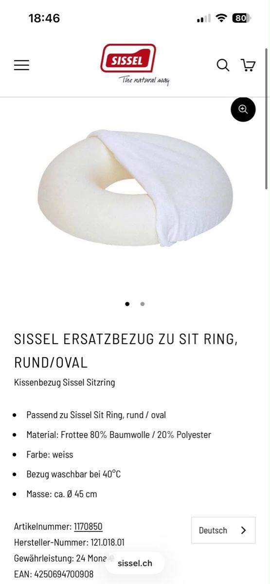 Cuscini: Sissel Sitzring rund oval weiss  – Usato da Langnau am Albis venduto da Schneeflocke92