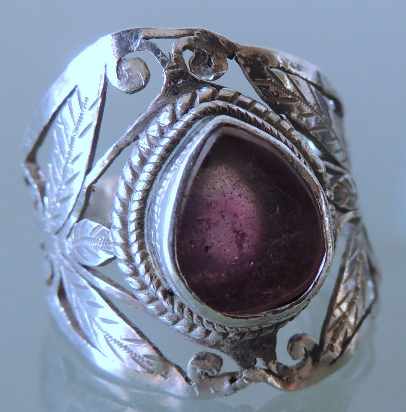 Anelli: Handgearbeiteter Silber 925 Turmalin Fingerring Gr. 58 – Usato da Waldenburg venduto da schaller707 2