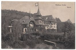 Zürich, Waldhaus Dolder mit Standseilbahn, gelaufen 1908