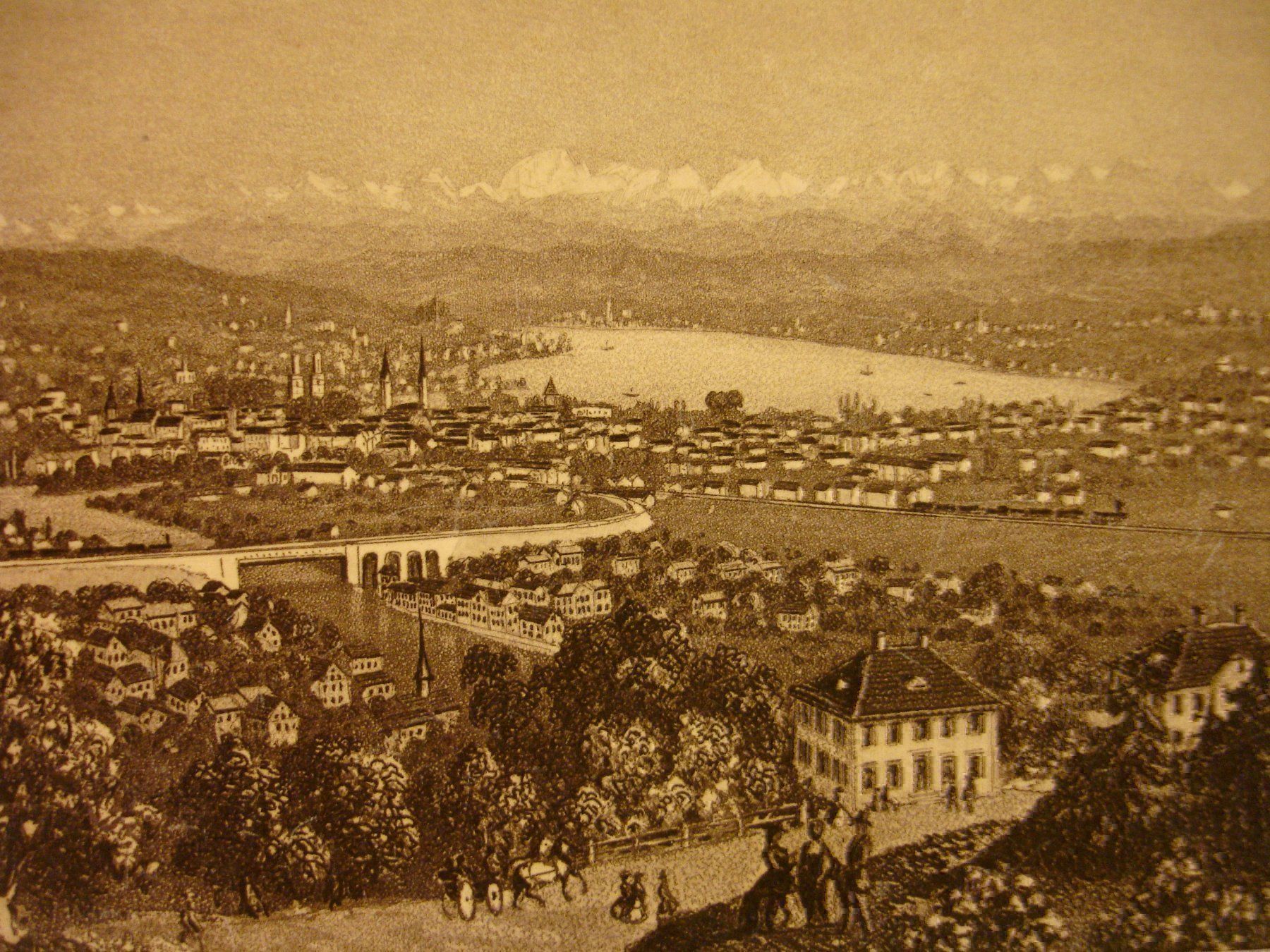 Incisioni: ZÜRICH, AQUATINTA UM 1860 – Usato da Grüningen venduto da Kartensammler 2