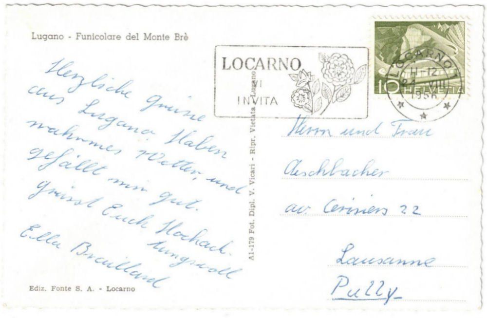 Cartoline postali: Lugano - Standseilbahn Monte Brè – Usato da Binningen venduto da Mountainrider 1