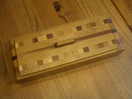 Edle Massivholz Schatulle Intarsien – Vintage Stifteetui