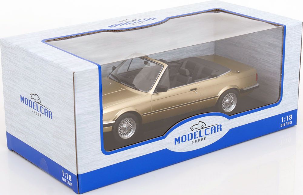 BMW Modellini d'auto: BMW 325i E30 CABRIO HELLGOLD 1:18 MCG – Nuovo e nell'imballaggio originale da Suhr venduto da Moebelsiralfred 2