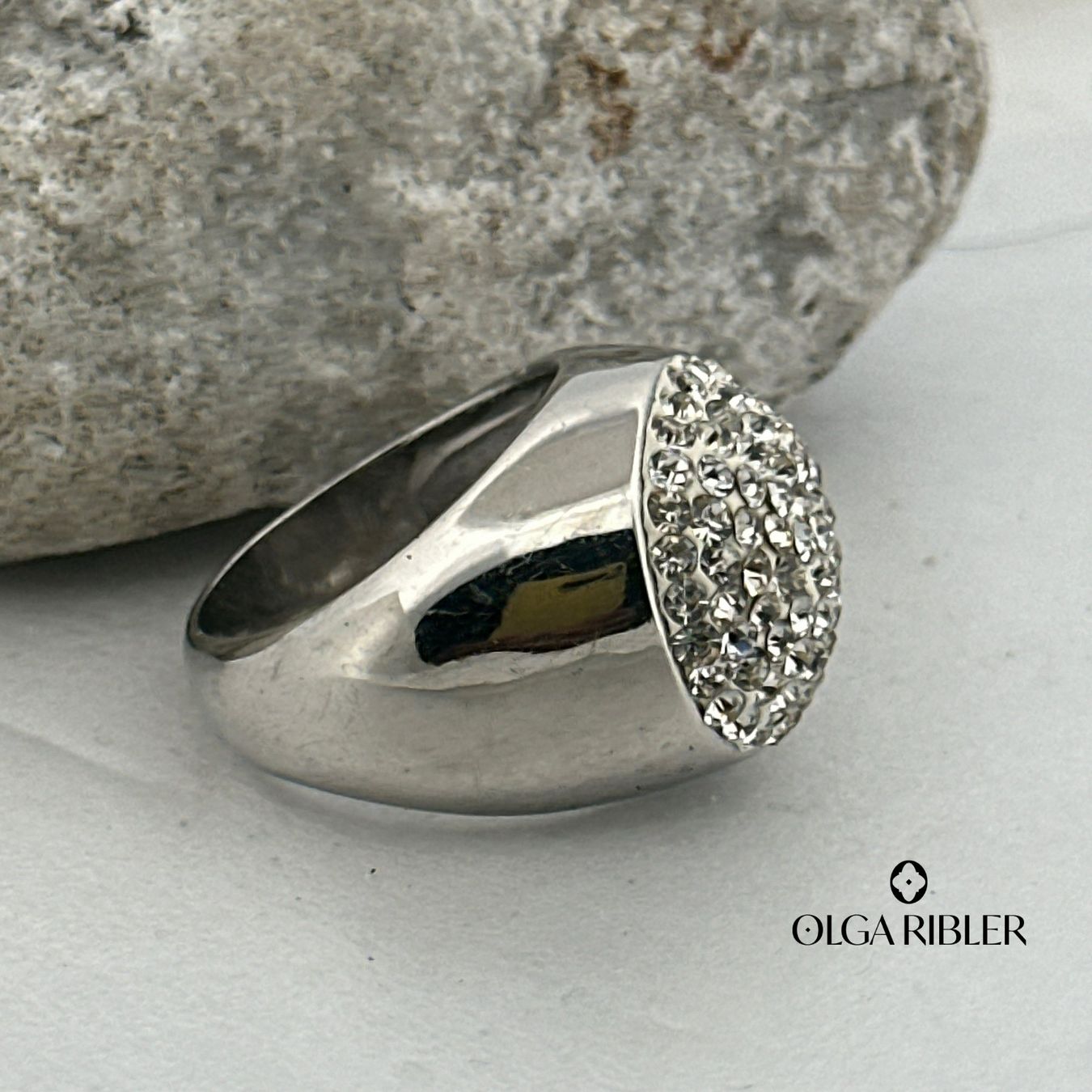 Olga Ribler Anelli: Edelstahl  Ring mit Zirkonia Ringgrösse 57 – Nuovo (secondo la descrizione) da Luzern venduto da Schmuckoutlet 5