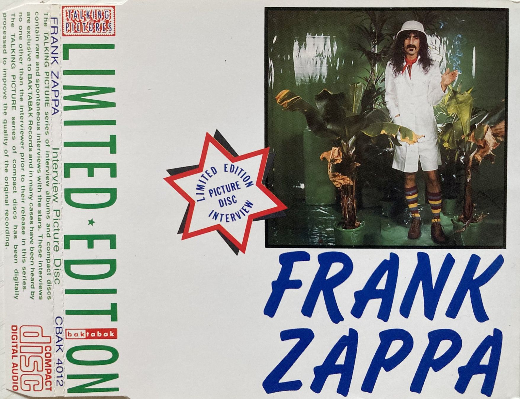CDs: FRANK ZAPPA - LIMITED EDITION INTERVIEW PICTURE DISC – D'occasion à Bottens par hotter-than-hell