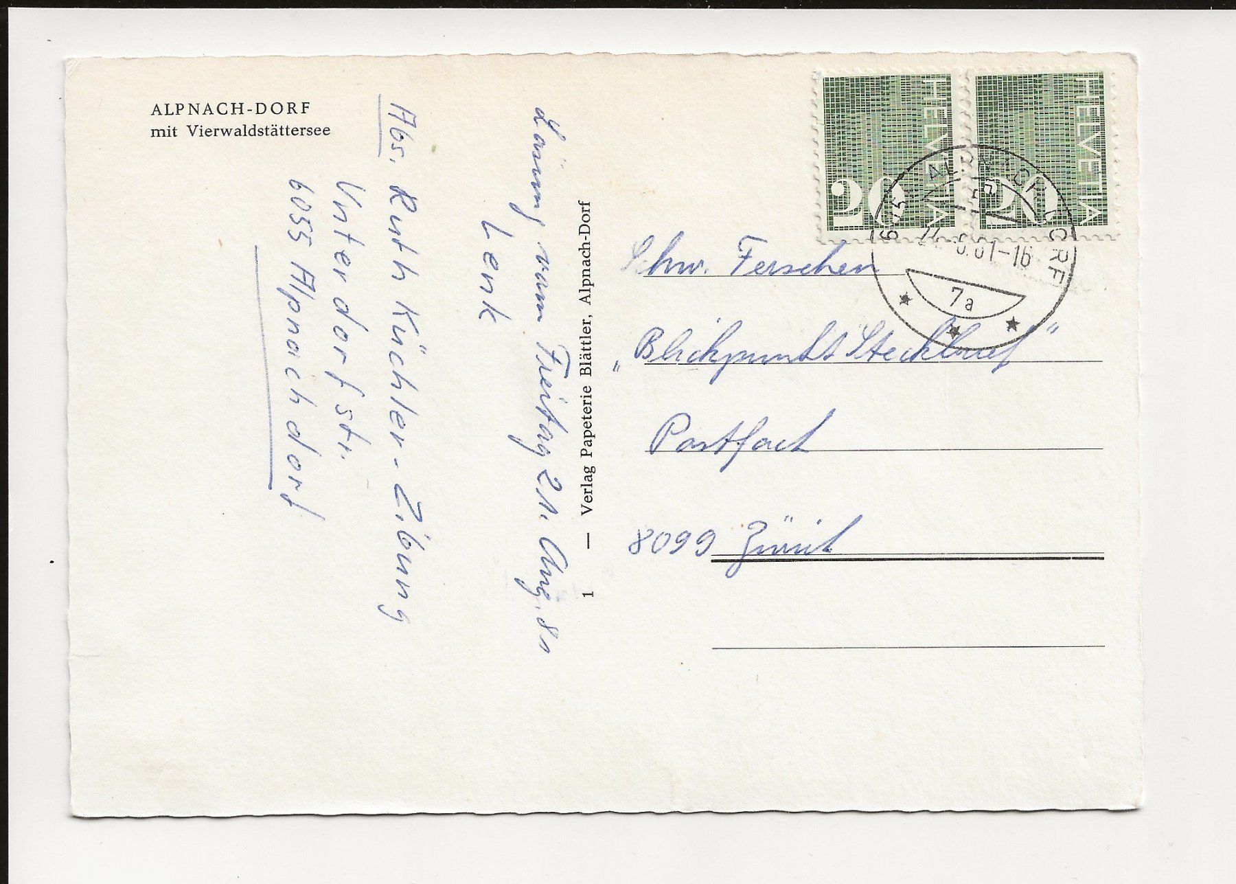 Cartoline postali: AK 1981 Alpnach-Dorf mitVierwaldstättersee – Usato da Greifensee venduto da 315WDO 1