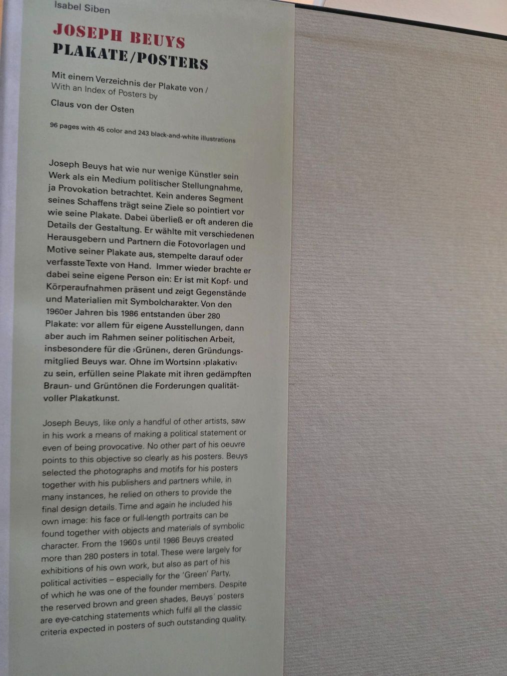 Libri: Joseph Beuys - Plakate Posters - Prestel 1976 – Usato da Walterswil BE venduto da Lonitti 9