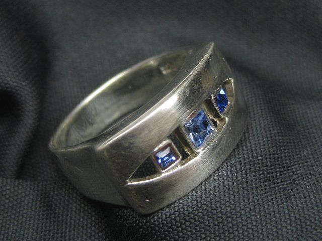 Ringe: Ring massiv Silber 925  Schmucksteine blau / Gr. 58 – Gebraucht aus Ermatingen von Decovin 2