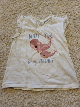 H&M T-Shirt, Grösse 86, mit Walen für Mädchen, Top Zustand