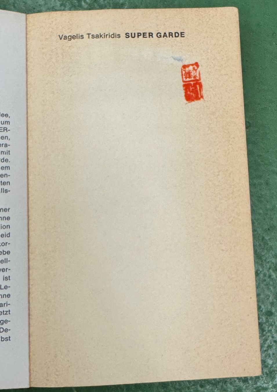 Libri: Tsakiridis: Supergarde. Prosa der Beat- und Pop-Generation. – Usato da Basel venduto da Ostschweiz06 2