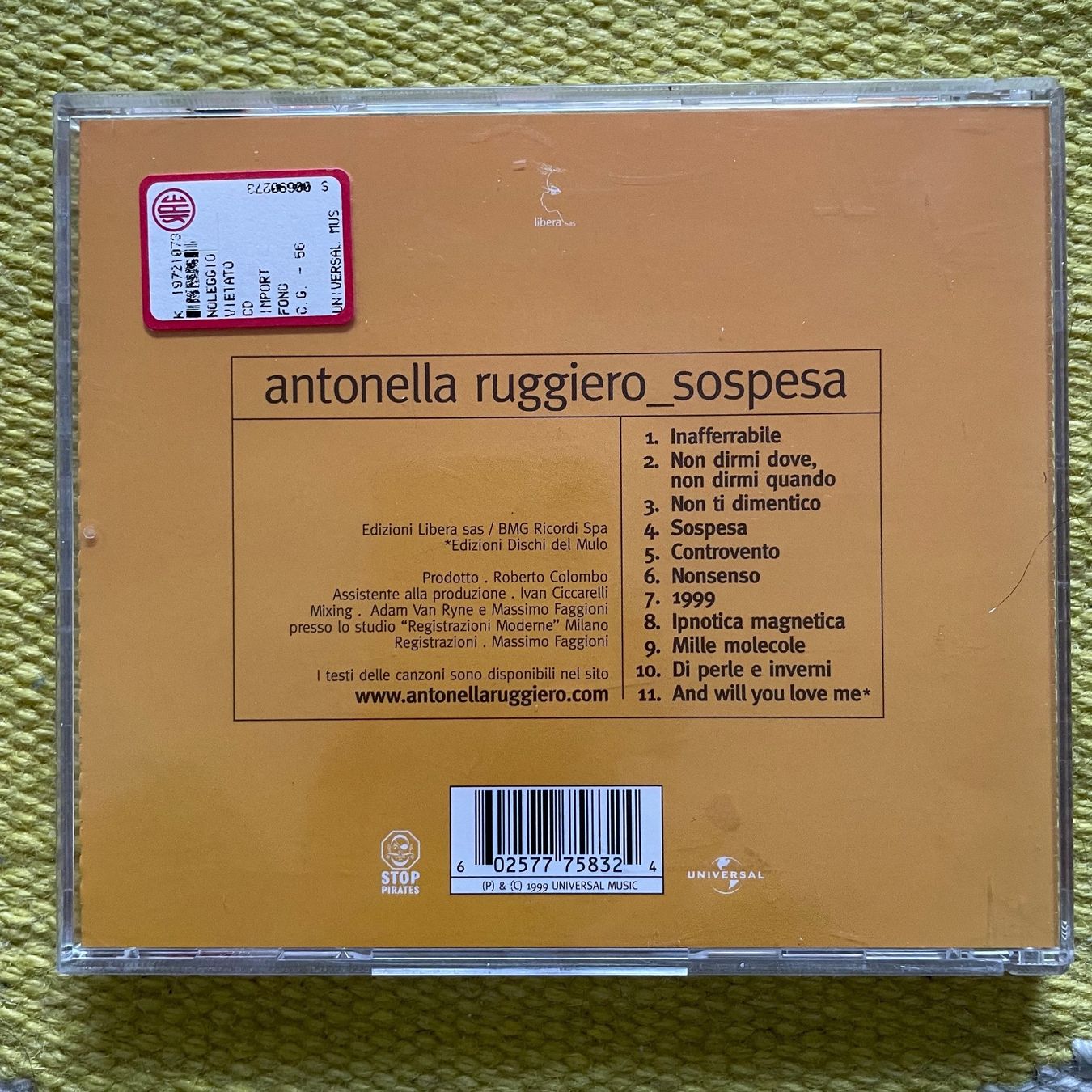 CDs: ANTONELLA RUGGIERO-SOSPESA – Gebraucht aus Rorschacherberg von CD-Roli 1