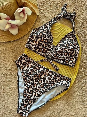✨Chic Leopard High Waist Bikini Set L- Neu - Gratis Versand