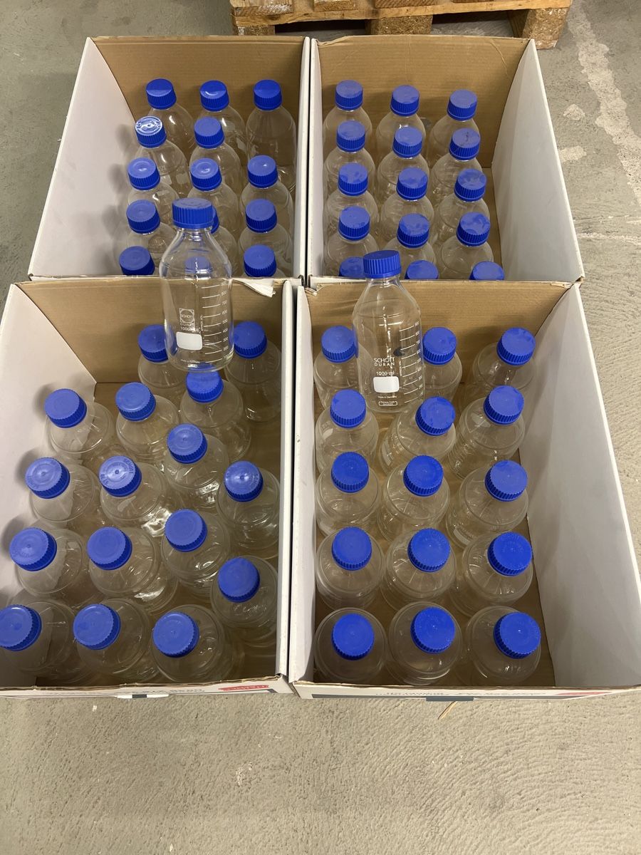 8x HavaCue Laborflaschen 200ml – Schmalhalsig, Auslaufsicher, PP-Kunststoff, Mit Trichtern & Aufklebern, Für Proben & Flüssigkeiten