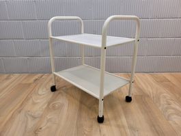 1980s  Bar-Cart, Lochblech Servierwagen Barwagen weiss