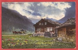Postkutsche - Schweiz. Gebirgspost in den Bergen - 1913