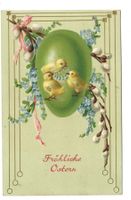 Fröhliche Ostern - Küken - Ei - Jugenstil - Präge-Litho 1910