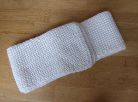 Warmes Halstuch, Schal, ca. 0,2 x 2,25m, weiss