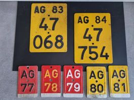 Konvolut Aargau "Töffli" Kontrollschilder 1977-1981