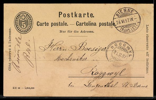 Cartoline postali: Litho Neuchâtel, Fabrique de Chocolat P – Usato da Berlin venduto da bartko-reher 1