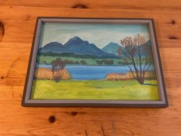 Gemälde Karl Bürkli Landschaft mit See gebraucht gerahmt