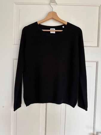 Schwarzer Seide-Cashmir-Pullover Gr. S