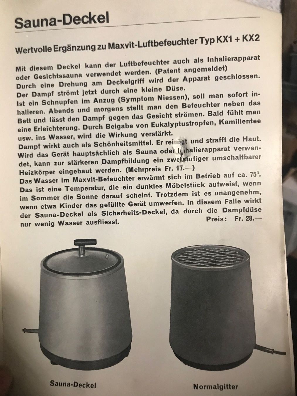 Umidificatori d'aria: Antiker Luftbefeuchter Maxvit – Usato da Solothurn venduto da Spicar 8