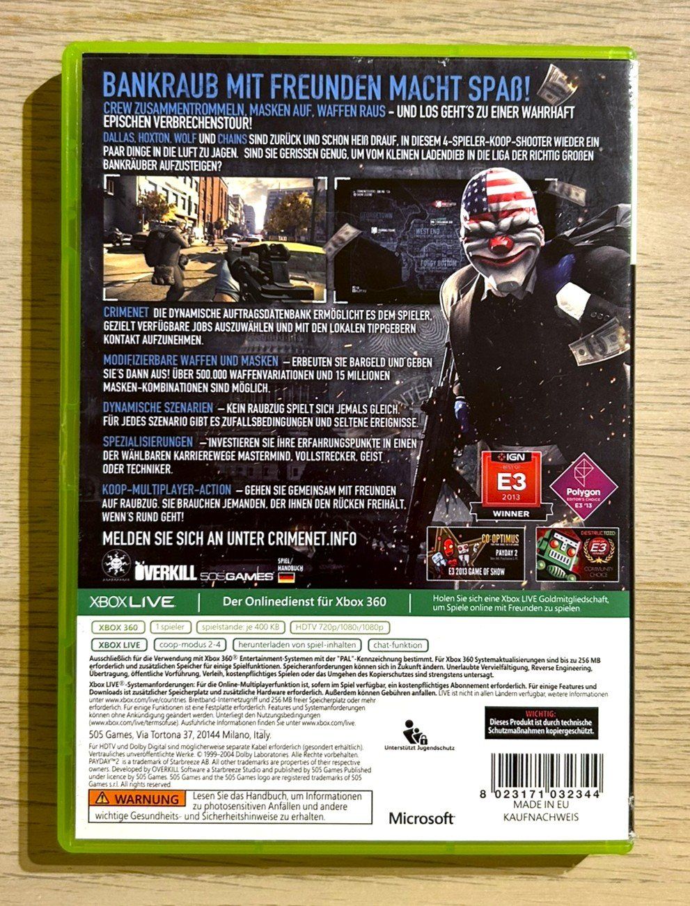 Microsoft Giochi: Payday 2 Xbox 360 – Usato da St. Gallen venduto da Alpine.Arcade 1