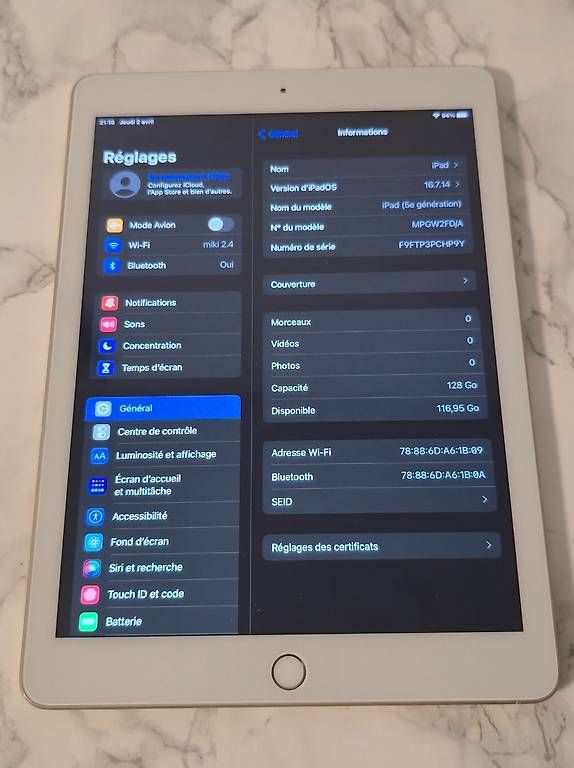 Apple Tablet PC: iPad  | 128GB | Wi-Fi – Usato da Renens VD venduto da MTD2211 3