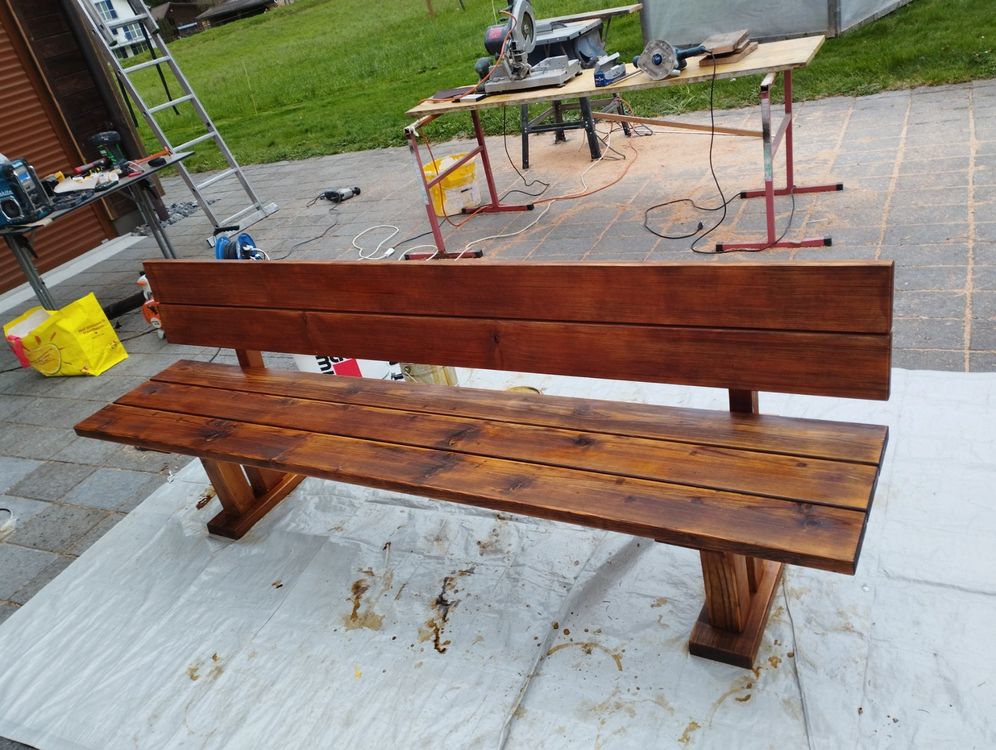 Garten Holzbank massiv Kaufen auf Ricardo