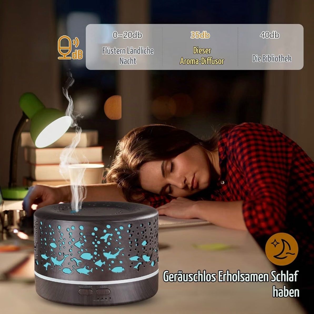 Duftöldiffusoren: Aroma Diffuser 700ml mit Timer,Holzoptik weiss – Neu und originalverpackt aus Basel von Seifehuesli 6