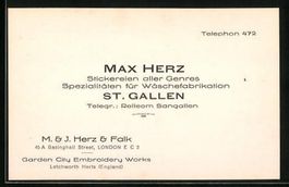 Vertreterkarte St. Gallen, Stickerei all