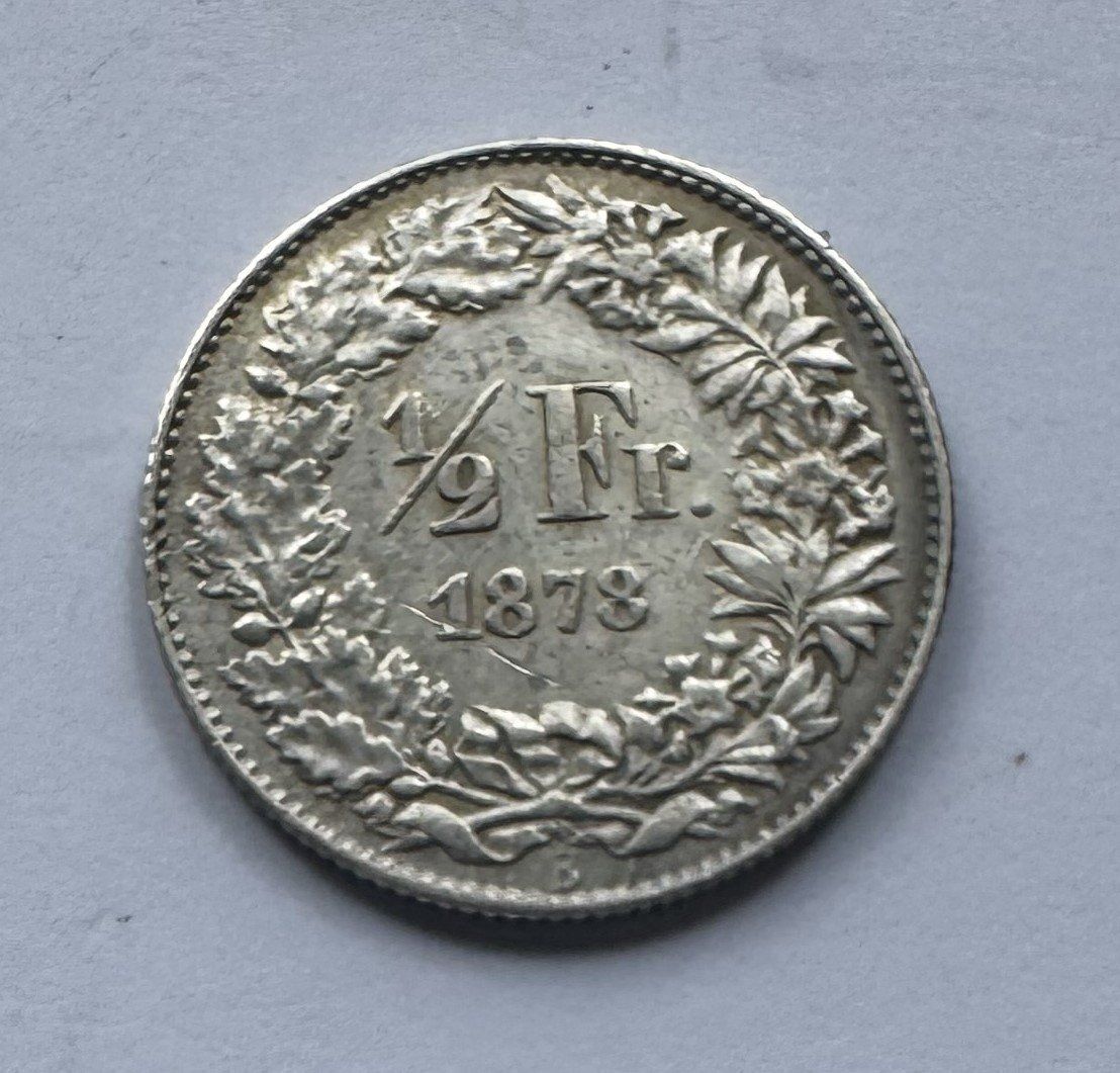 Tutti le monete: 1878 50 Rappen -unz – Usato da Kirchberg SG venduto da Zenhad69