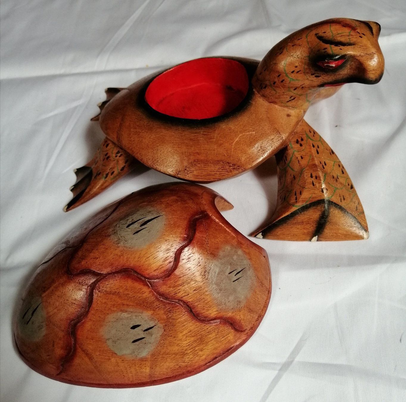 Sculture & Statue: Holz Objekt geschnitzte Schildkröte / Dose 80er-Jahre – Usato da Oberriet SG venduto da Atir47 5