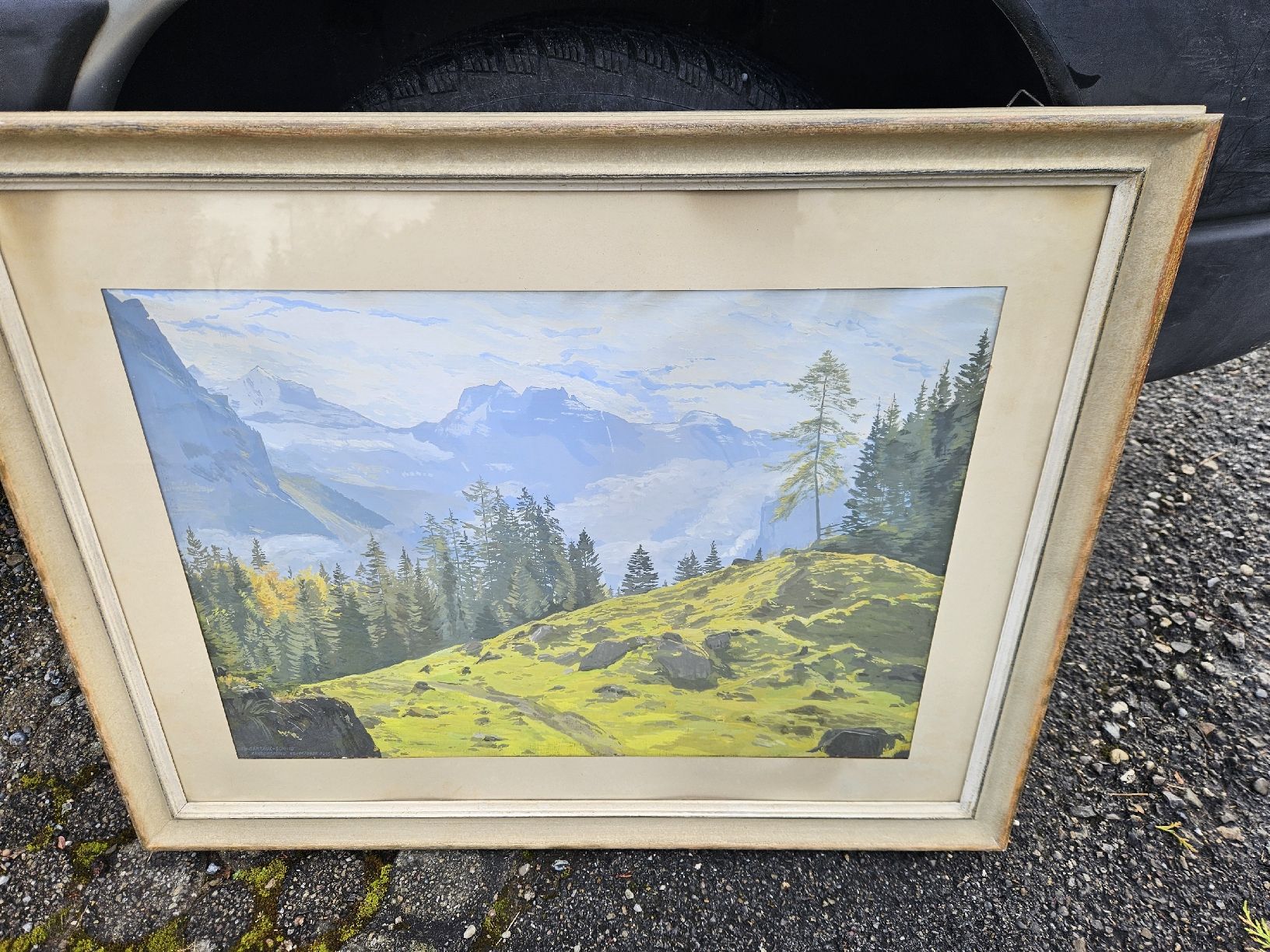 Gemälde: gemälde kandergrund 1947 garraux – Gebraucht aus Schwellbrunn von Jaguarpanter