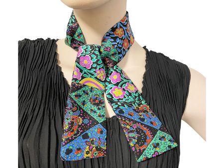 Twilly kleiner Schal 100% Seide hand made Silvia-K Patchwork