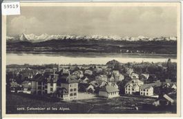 Colombier - Vue generale et les Alpes
