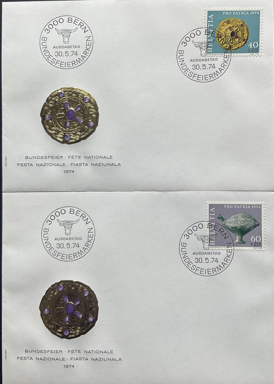 Alle Briefmarken: FDC 1974 mit Einzelmarken und Viererblöcken – Neu (gemäss Beschreibung) aus Luzern von 19primeln 3