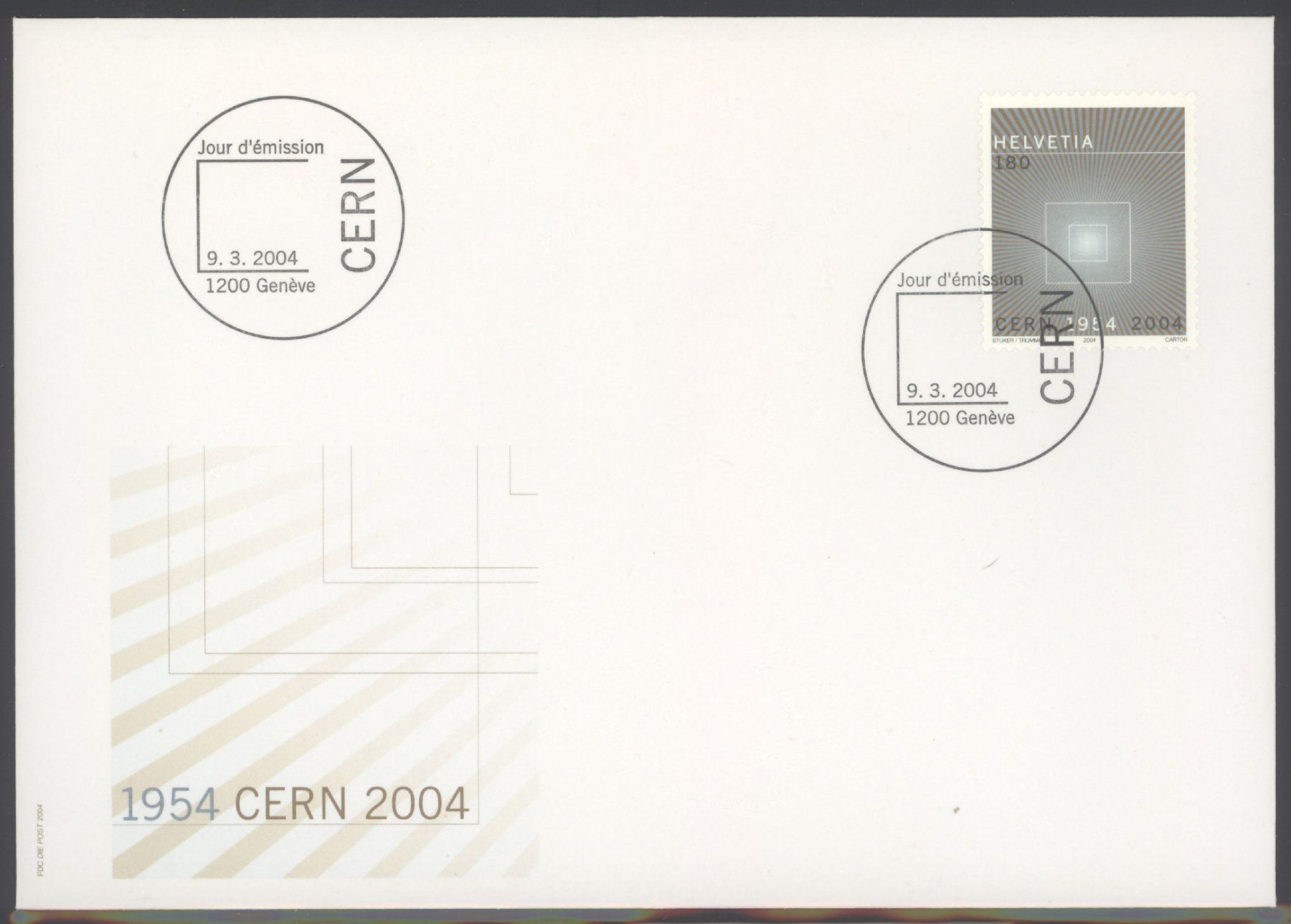 Tutti i francobolli: 2004, FDC, Sondermarke 50 Jahre CERN – Usato da Willisau venduto da Vollstempel