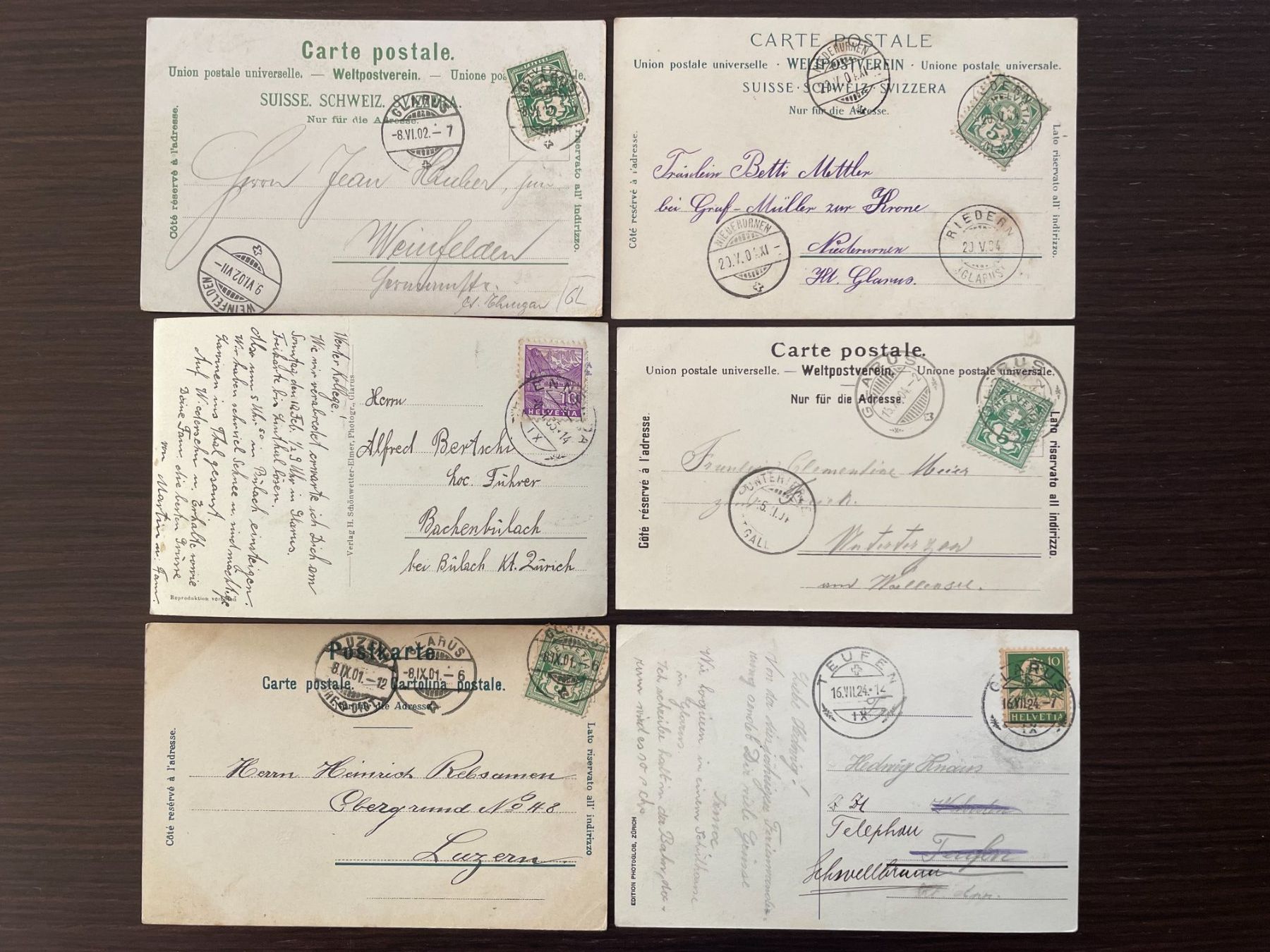 Cartoline postali: GLARUS Lot von 23 Ansichtskarten aus Glarus – Usato da Wald ZH venduto da TLILEF 6