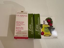 CLARINS Samples - Renew plus body serum & Eau extraordinaire