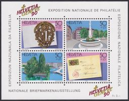 1990, HELVETIA GENEVE Block W72 postfrisch ** FW: 2.00