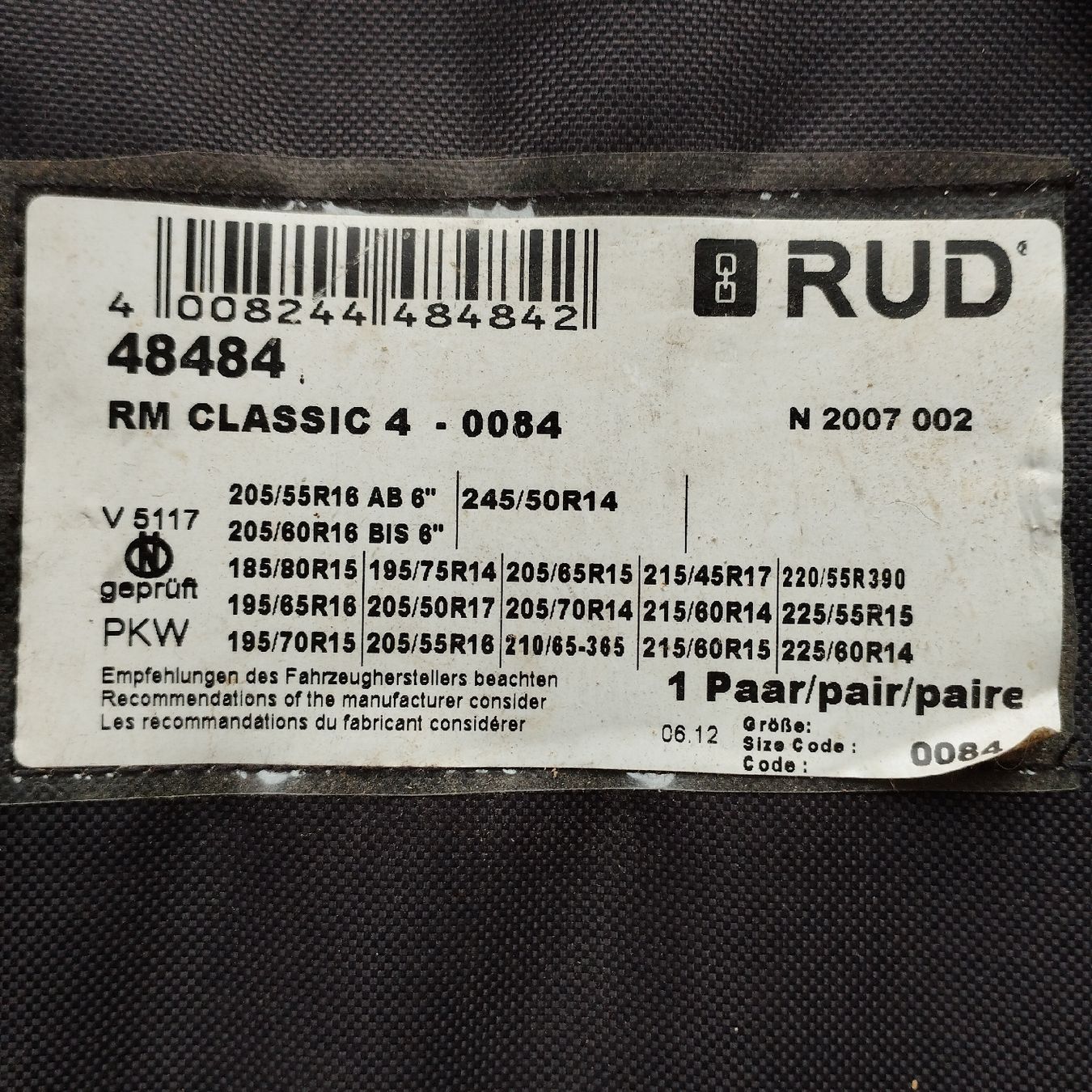 Rud Catene da neve: Chaînes à neige RUD Matic Classic 4 – Usato da Boudevilliers venduto da Archeopterox 2