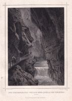 TAMINASCHLUCHT & QUELLE BEI PFÄFERS, STAHLSTICH NACH ROHBOCK