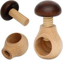 1 Holz Nussknacker Pilz Schraubgewinde