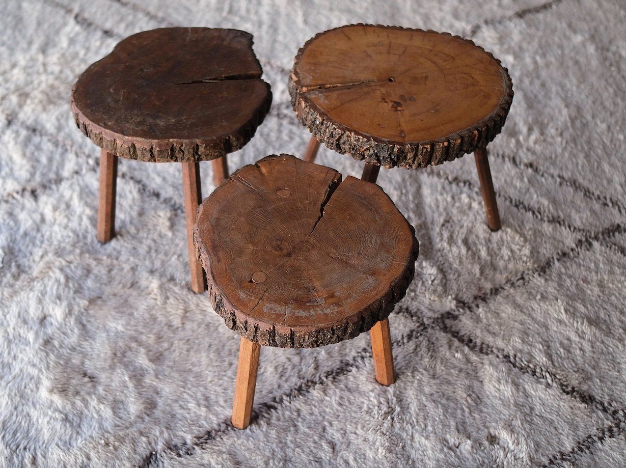 Tischset: 3 Beistelltische Rustic / Mid Century modern – Gebraucht aus Bern von Zmodern_VIN 4
