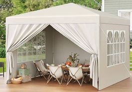 Tonnelle pavillon beige 3 x 3 M. état neuf 